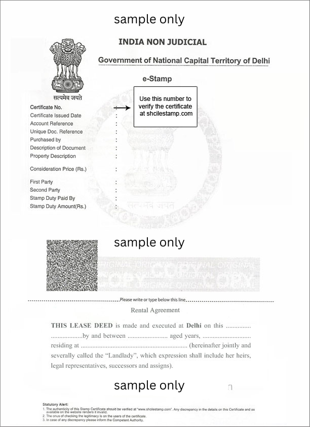 online rent agreement delhi